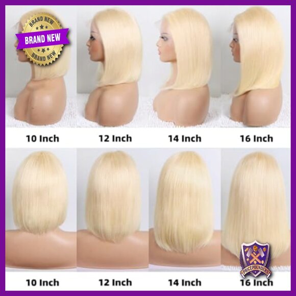 Human Hair Bob Wig 12 Inch 180 Density Glueless Lace Front main image 6